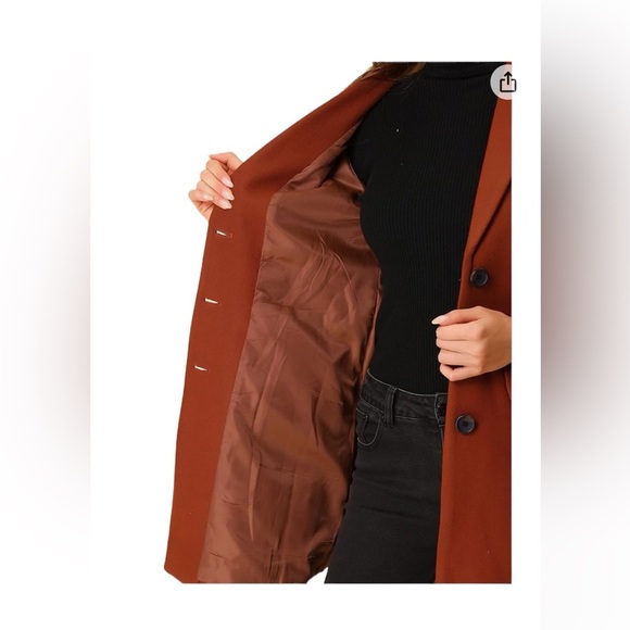 Allegra K Women's Notched Lapel Single Breasted Outwear Winter Coat Size… - Picture 5 of 12